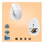 Mouse Logitech Lift Vertical Ergonomic - Off White - Image 7