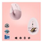 Logitech Lift Vertical Ergonomic Mouse Rose - Image 8