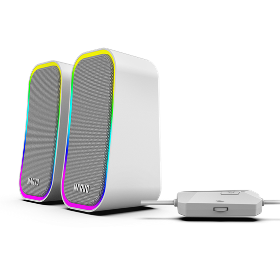 SPK MARVO Havoc 20 vezetékes hangszóró - fehér - RGB viágítás - Image 4