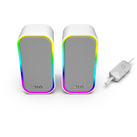 SPK MARVO Havoc 20 vezetékes hangszóró - fehér - RGB viágítás - Image 3