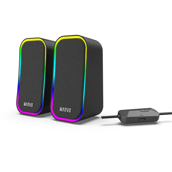SPK MARVO Havoc 20 vezetékes hangszóró - fekete - RGB viágítás