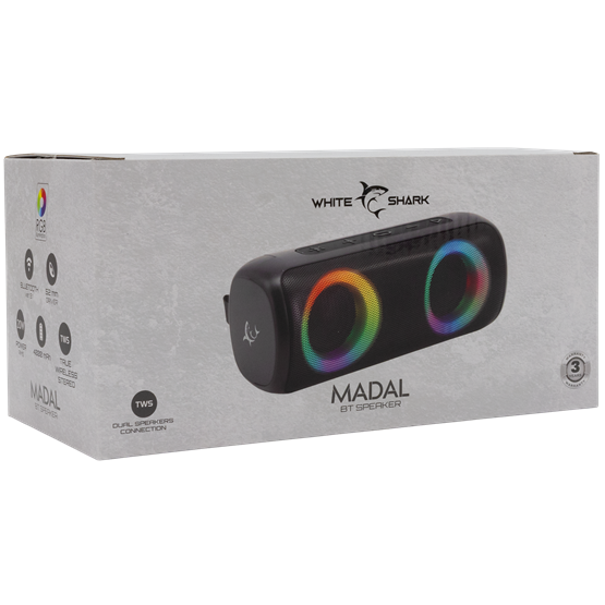 SPK White Shark GBT-876 MADAL bluetooth v5.1 hangszóró 2x10W - fekete - Image 6