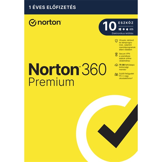 Norton 360 Premium 75GB HUN 1 Felhasználó 10 gép 1 éves dobozos vírusirtó szoftver - Image 3