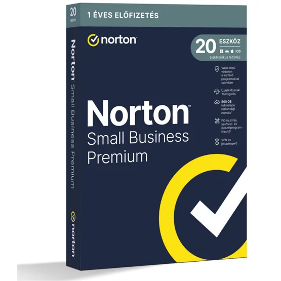 SW Norton Small Business Premium 2.0 - 21463570 - 500GB HU 1 felhasználó, 20 eszköz / 1 év, dobozos - Image 1