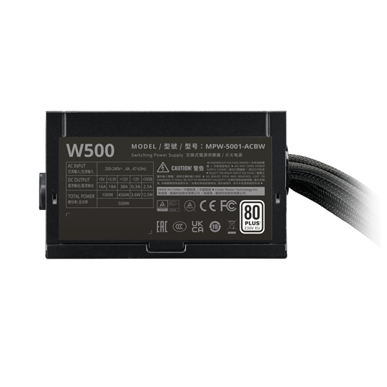 TÁP Cooler Master 500W - Elite NEX W500 230V - MPW-5001-ACBW-BE1 - 80+ - ATX 12V Ver. 2.41 - Fekete Tápegység - Bulk - Image 3