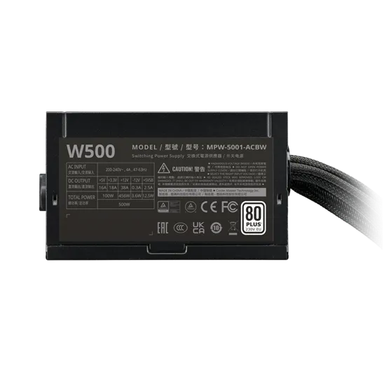 TÁP Cooler Master 500W - Elite NEX W500 230V - MPW-5001-ACBW-BE1 - 80+ - ATX 12V Ver. 2.41 - Fekete Tápegység - Bulk - Image 3