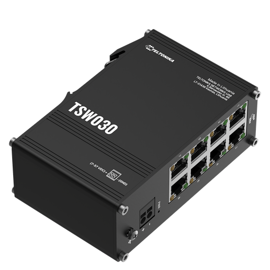 Teltonika 8 portos nem menedzselhető Ethernet switch, DIN sín, alacsony fogyasztás, ipari - Image 2