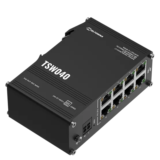 Teltonika 8 portos nem menedzselhető PoE switch, 240W, DIN sín, ipari, plug and play - Image 2