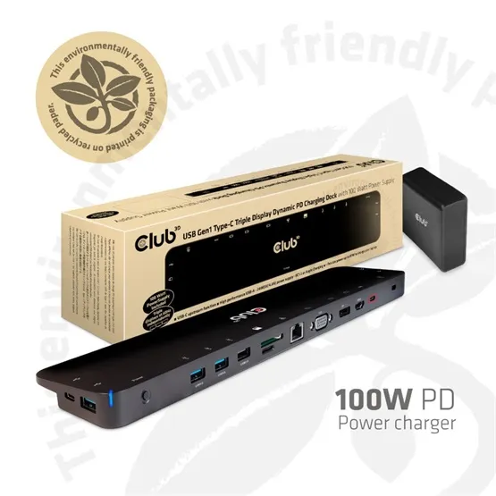 USB Club3D USB 3.2 GEN 1 TYPE C TRIPLE DISPLAY DYNAMIC PD TÖLTŐ - 100W - Image 17