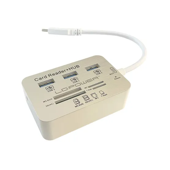 USB HUB LC Power LC-HUB-C-CR 4 port USB 3.0 multi card reader - Image 2