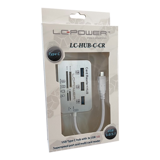 USB HUB LC Power LC-HUB-C-CR 4 port USB 3.0 multi card reader - Image 5