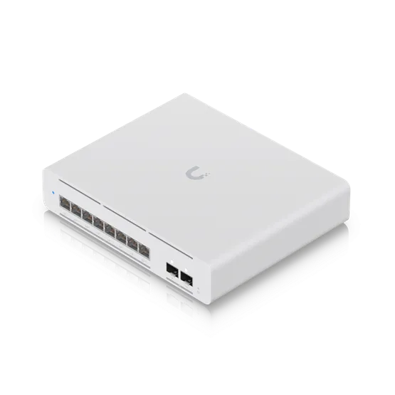 Ubiquiti Pro XG 8 PoE switch, kompakt asztali/fali, 8 port, L3 Etherlighting™ PoE++, 8x 10 GbE, 2x 10G SFP+ port - Image 6
