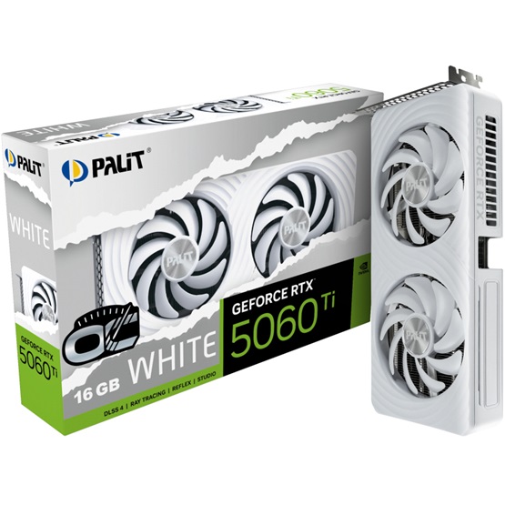 VGA PALIT NVIDIA RTX5060Ti WHITE OC 16GB GDDR7 - NE7506TU19T1-GB2061M