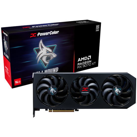 VGA PowerColor AMD RX 9070 XT Hellhound 16GB GDDR6 - RX9070XT 16G-L/OC - Image 1