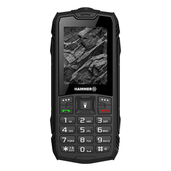 HAMMER Rock 2,4" Dual SIM csepp-, por- és ütésálló mobiltelefon - fekete