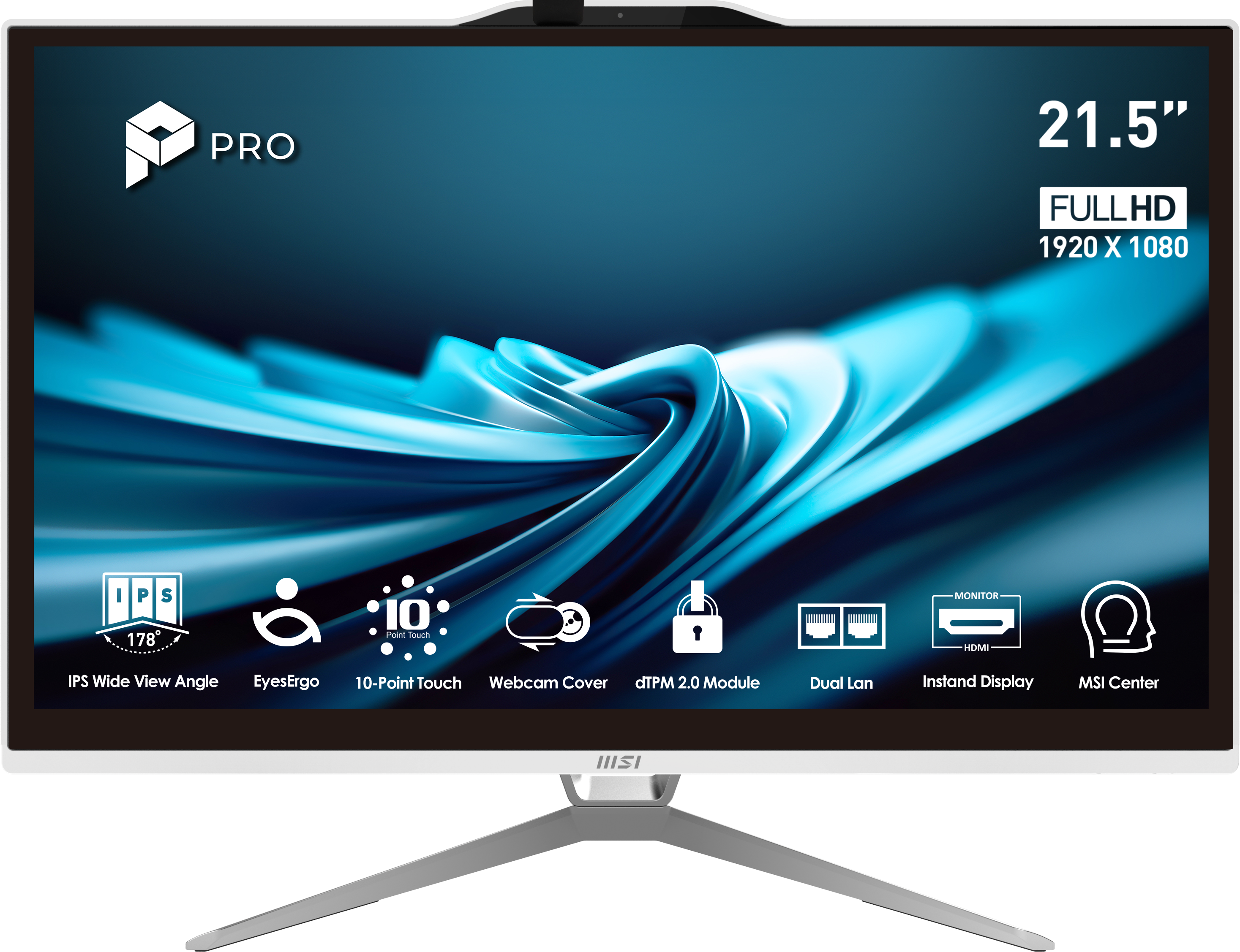 MSI PRO AP222T 14M i5-14400 16GB 500GB 22" érintőképernyő All In One PC, fehér