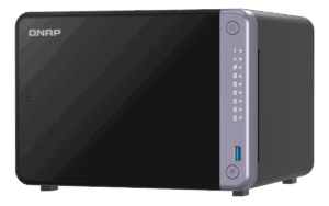 6-bay 3.5" desktop NAS, AL524 4C 2.0GHz, 4GB DDR4 RAM (max 16GB), 2 x 10GbE SFP