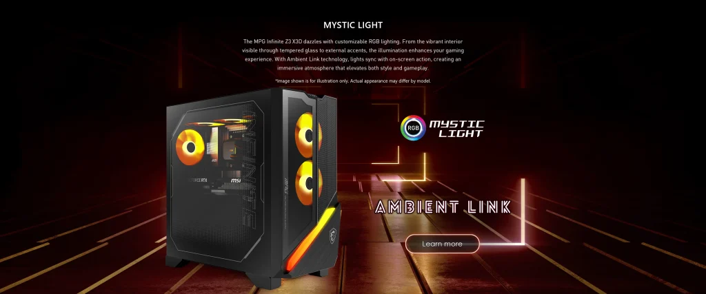 MSI MPG Infinite Z3 X3D - R7 7800X3D, RTX 5070 Ti 16GB, 32GB DDR5, 1TB PCIe, Win - Image 8
