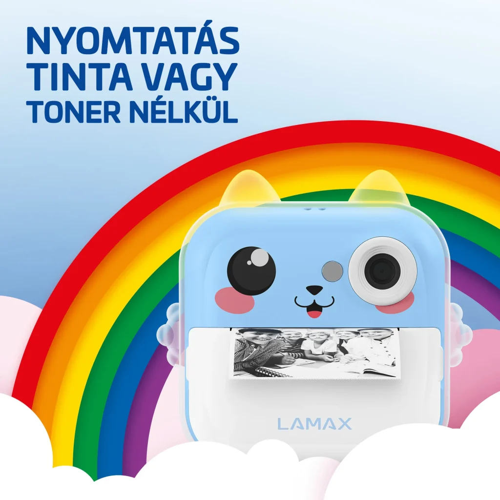 LAMAX InstaKid2 AI Plus Blue Hőpapíros gyerek fényképező Kék - Image 2