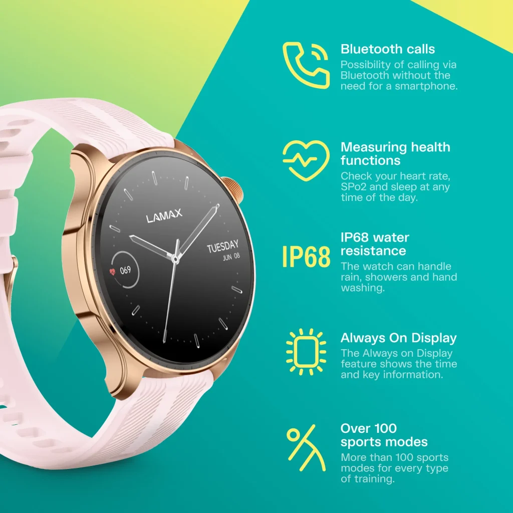 LAMAX Prism AMOLED Rose Gold Okosóra rózsaszín - Image 4