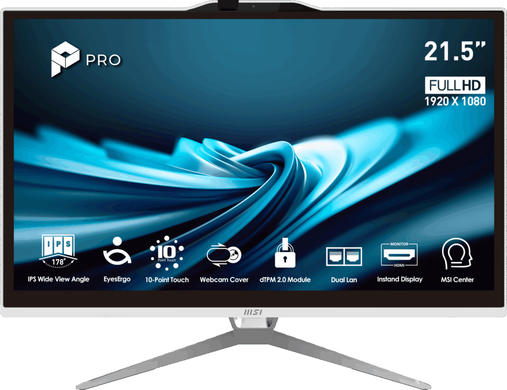 MSI PRO AP222T 14M i5-14400 16GB 500GB 22" érintőképernyő All In One PC, fehér - Image 1