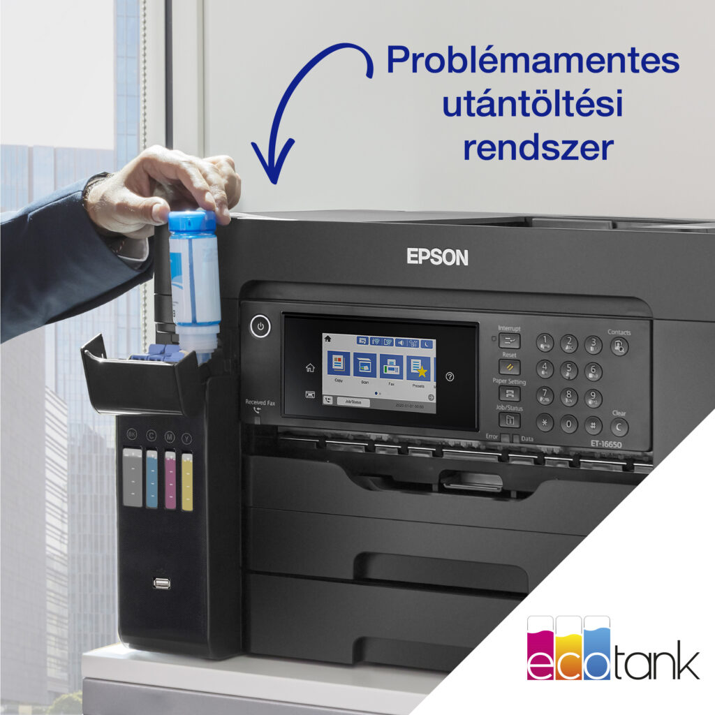 A18460-productpicture-hires-hu-HU-EcoTank_L15150_10_Lifestyle_1_2000x2000px.jpg Epson L15150 színes A3+ tintasugaras 4in1 MFP, duplex, DADF, Ethernet, WIFI - Image 8