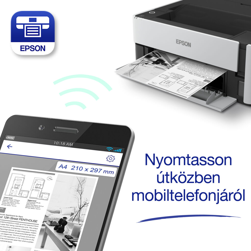 Epson EcoTank M1170 mono A4 tintasugaras nyomtató, duplex, LAN, WIFI - Image 4