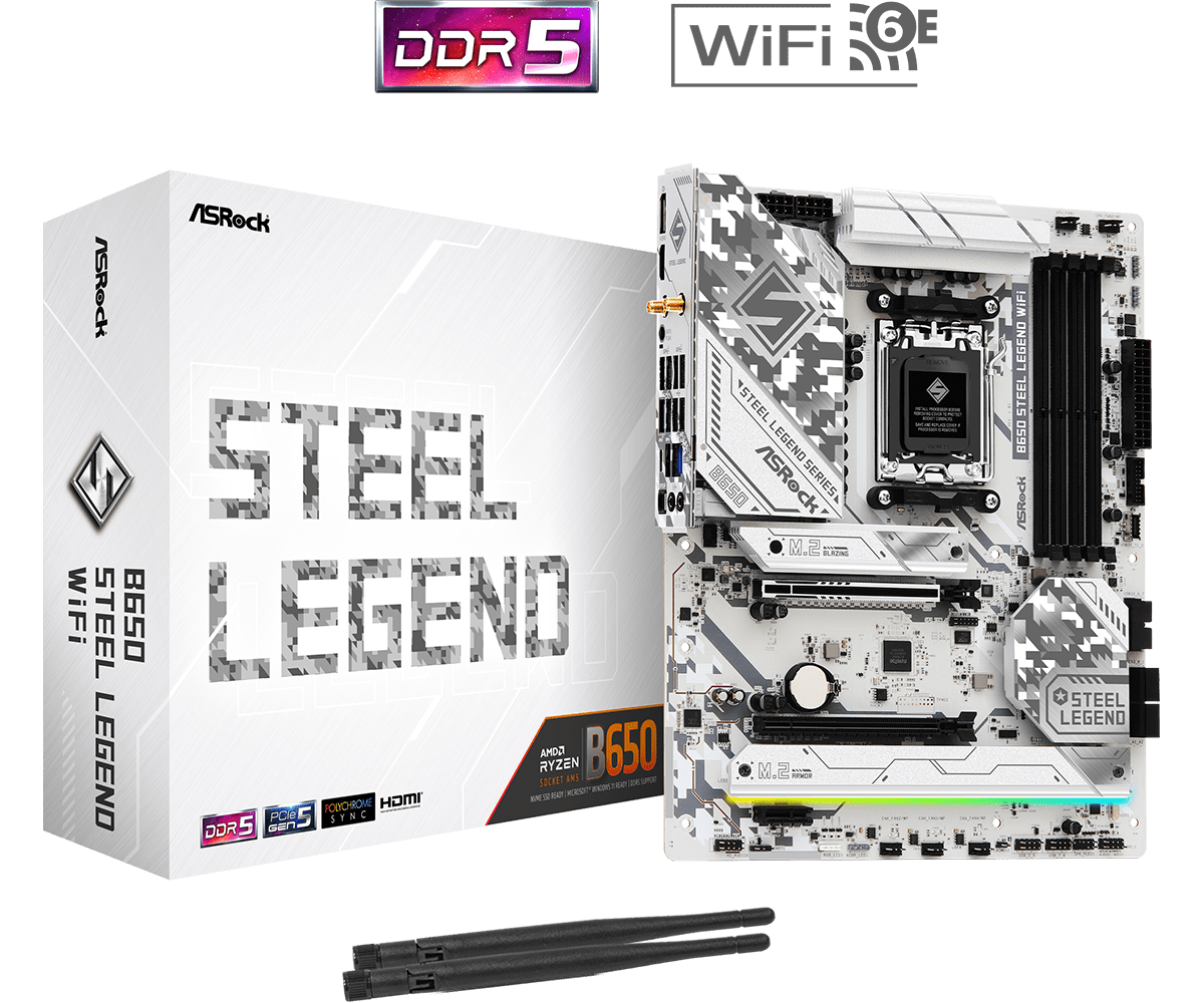 B650STEELLEGENDWIFI_B650STEELLEGENDWIFI.png ASRock sAM5 B650 STEEL LEGEND WIFI alaplap - Image 1