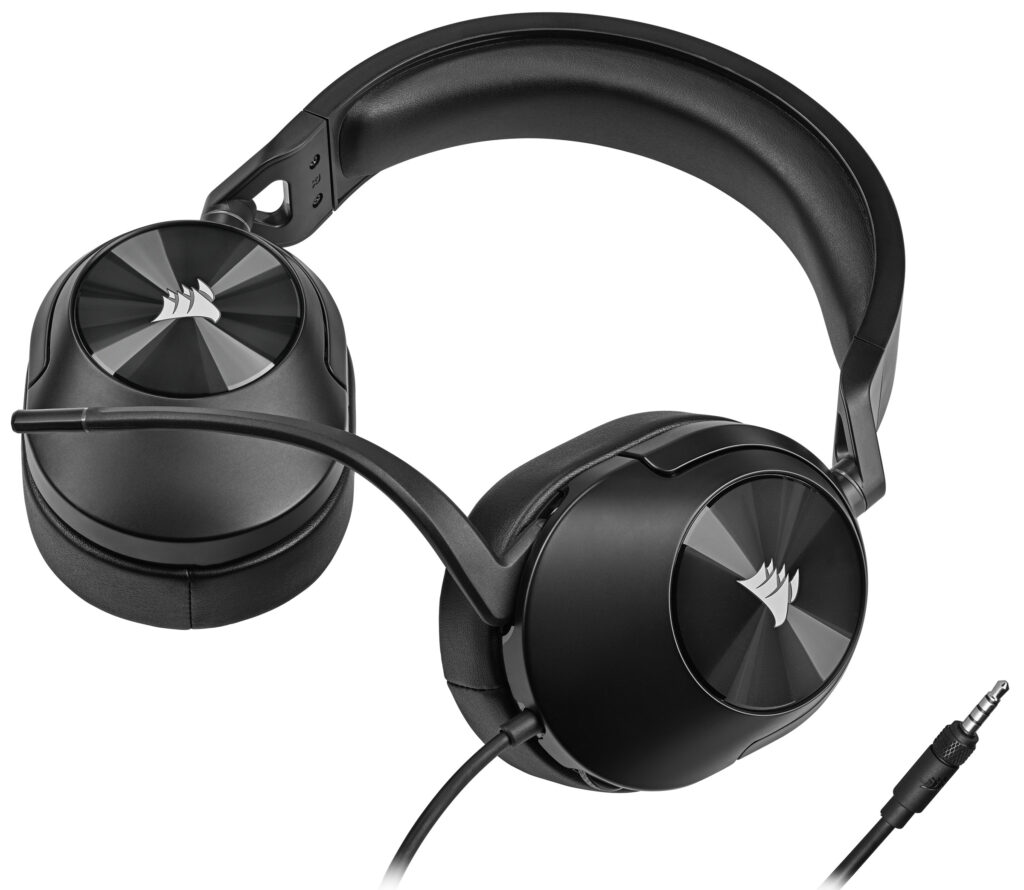 CORSAIR Vezetékes Headset, HS55 Gaming, Ultrakönnyű, Jack dugós, fekete - Image 10