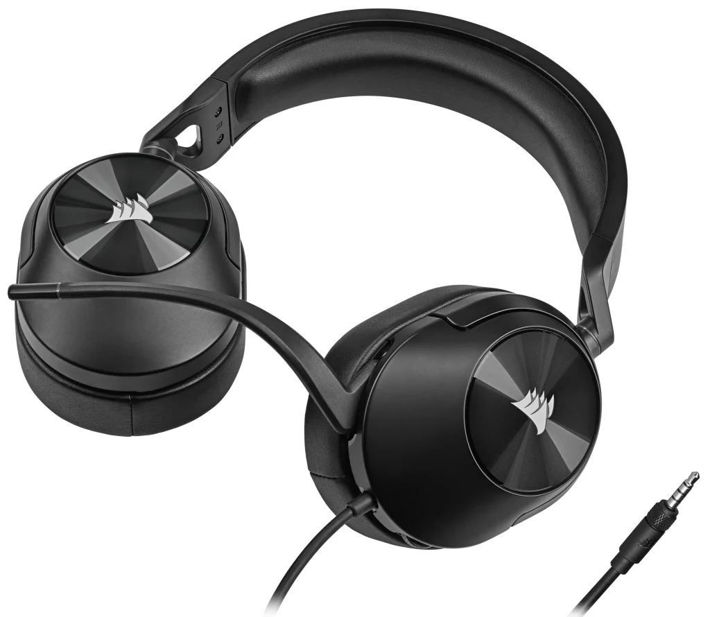 CORSAIR Vezetékes Headset, HS55 Gaming, Ultrakönnyű, Jack dugós, fekete - Image 8
