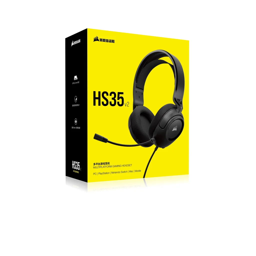 CORSAIR Vezetékes Headset, HS35 v2 Gaming, Multiplatform, carbon - Image 10
