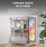 Corsair 3500X RSR ARGB TG Mid-Tower ATX ház, fehér - Image 2