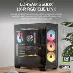 Corsair 3500X LXR iCUE LINK TG Mid-Tower ATX ház, fekete - Image 2