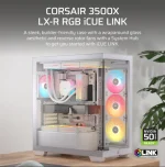 Corsair 3500X LXR iCUE LINK TG Mid-Tower ATX ház, fehér - Image 2