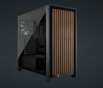 Corsair FRAME 4000D RS Wood Mid-Tower ATX ház, fekete/dió