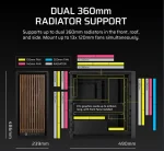 Corsair FRAME 4000D RS Wood Mid-Tower ATX ház, fekete/dió - Image 5