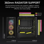 Corsair 3200D RS ARGB Mid-Tower ATX ház, füstszín - Image 3