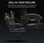 CORSAIR TC80 gamer szék , fekete műbőr/fekete szövet - Image 4