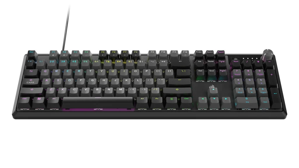 CORSAIR Vezetékes Billentyűzet Gaming, K70 CORE RGB, Mechanikus, MLX Red switch, 104 gombos, US, fekete - Image 11