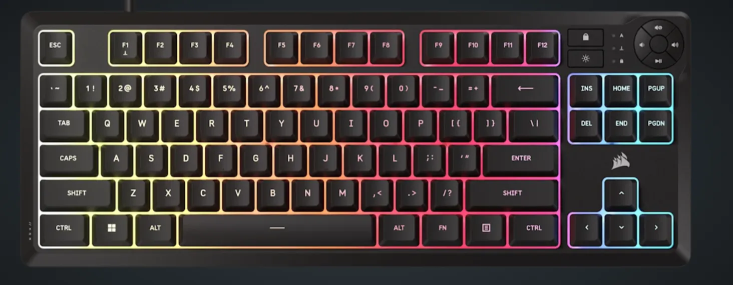 CORSAIR K55 CORE TKL RGB membrános gamer billentyűzet