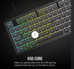 CORSAIR K55 CORE RGB Gamer Billentyűzet, szürke - Image 2