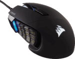 Corsair Scimitar Elite RGB Fekete 18000DPI Gamer egér