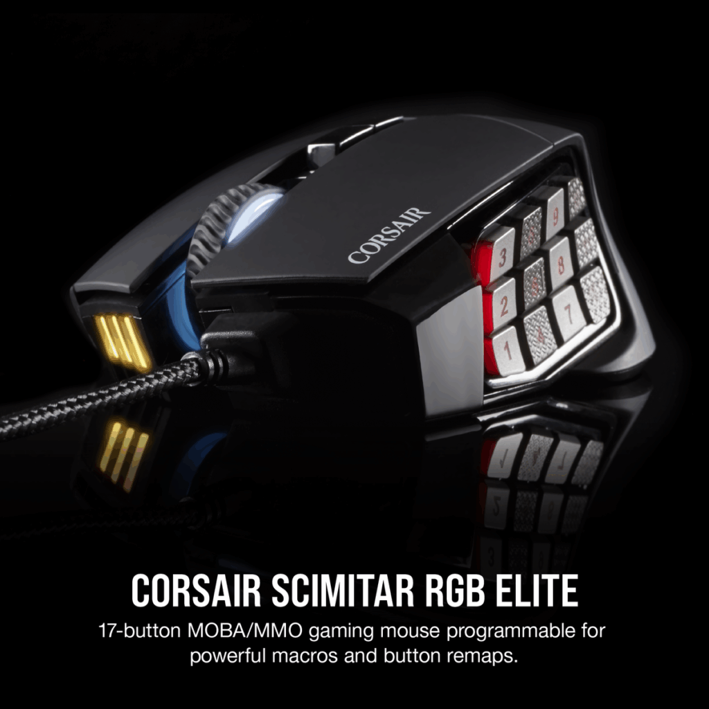 Corsair Scimitar Elite RGB Fekete 18000DPI Gamer egér - Image 3