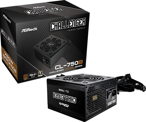 ASRock Challenger CL-750B 750W 80 PLUS BRONZE tápegység, fekete