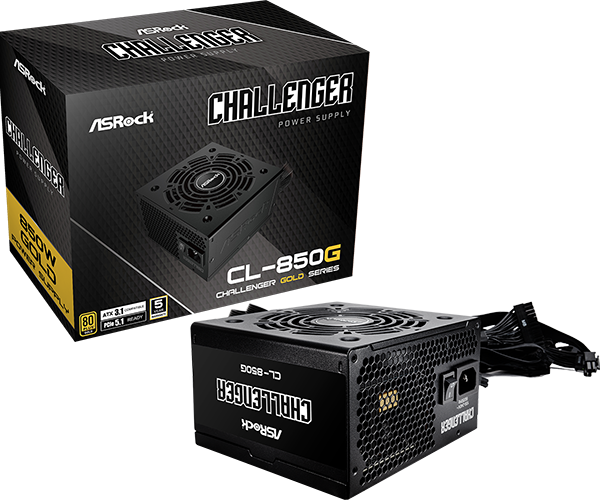 ASRock Challenger CL-850G 850W 80 PLUS GOLD tápegység, fekete