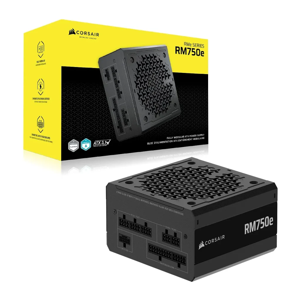 Corsair RM750e (2025) 750W Cybenetics Gold ATX 3.1 tápegység, fekete - Image 3