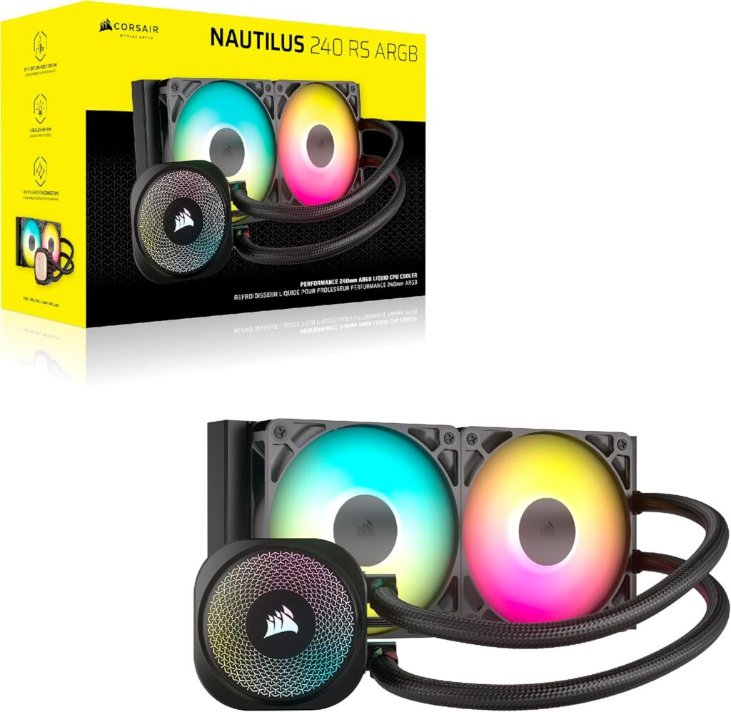 CORSAIR NAUTILUS 240 ARGB, 240mm Radiator, Liquid CPU Cooler - Image 2