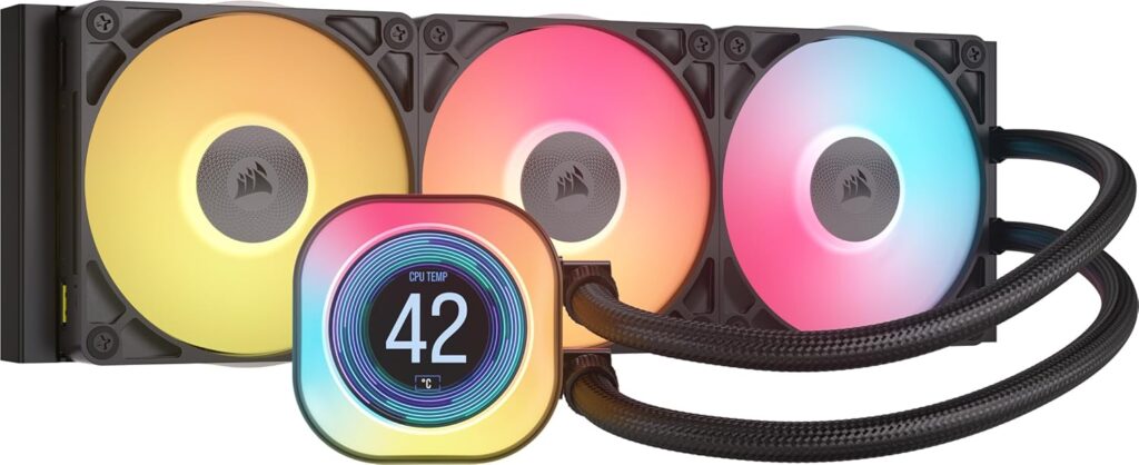 CORSAIR iCUE LINK TITAN 360 RX LCD AIO, 360mm Radiator, Liquid CPU Cooler - Image 1