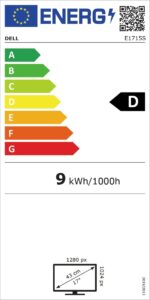 Dell E1715S 17" Flat Panel Monitor VGA, DP (1280x1024) - Image 2