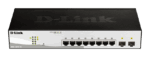 D-LINK Switch 8x1000Mbps + 2xGigabit SFP Menedzselhető Rackes, DGS-1210-10/E